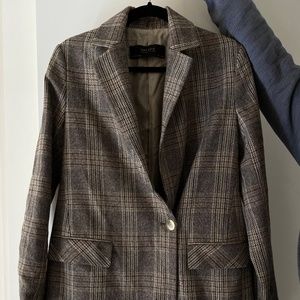 PLAID ZARA BASIC COLLECTION TRENCH COAT